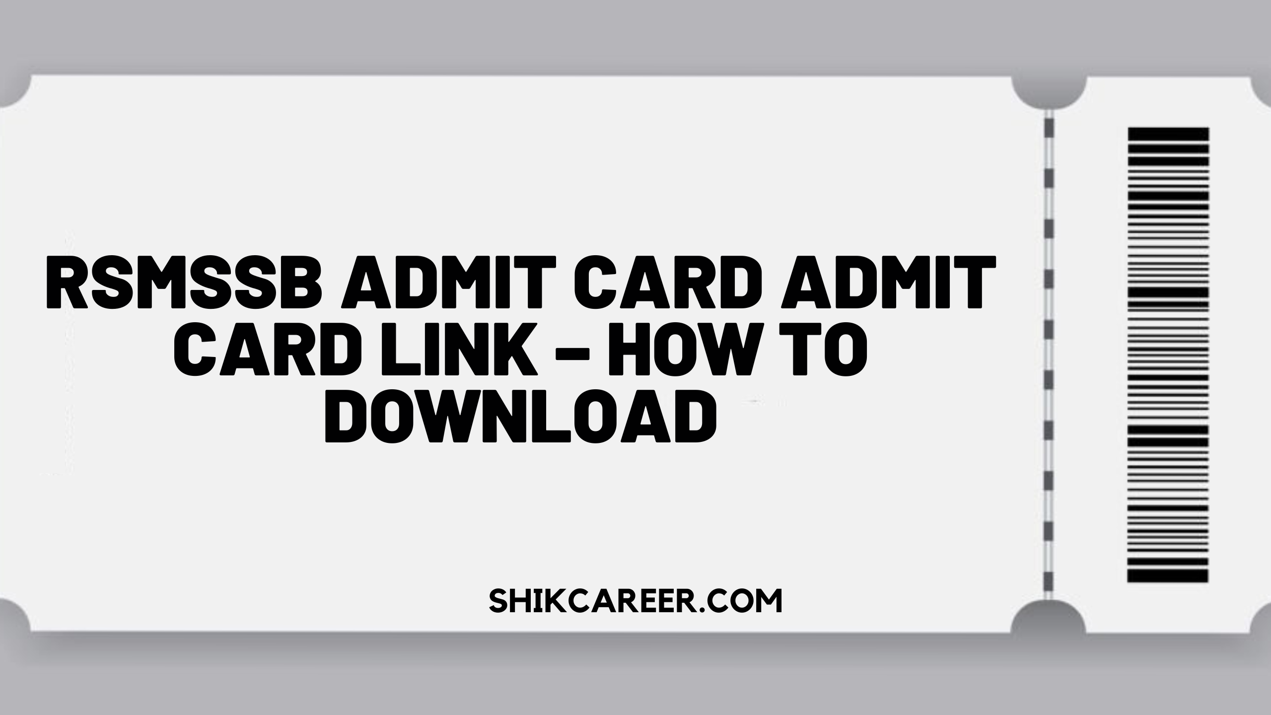 RSMSSB Admit Card