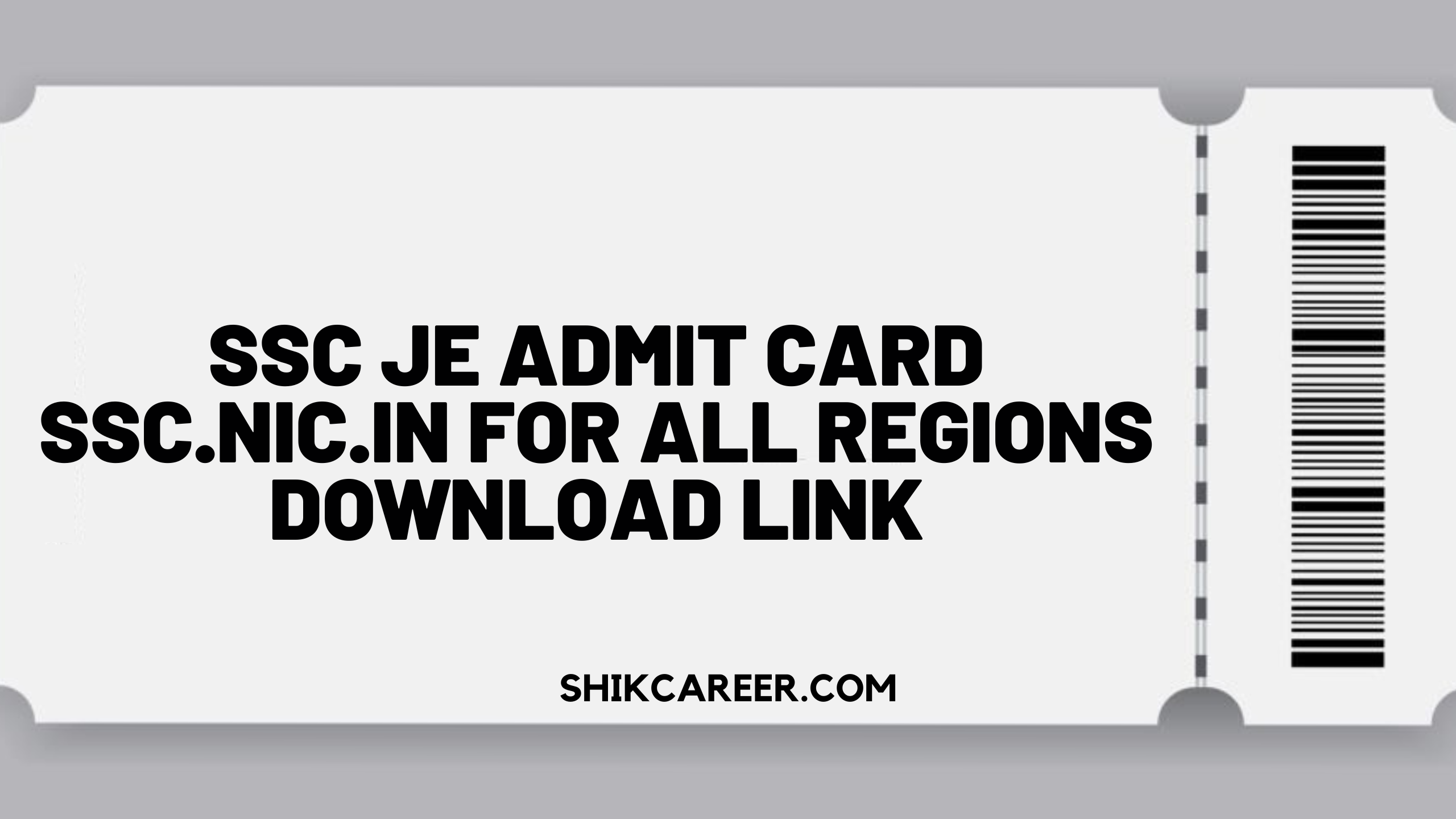 SSC JE Admit Card